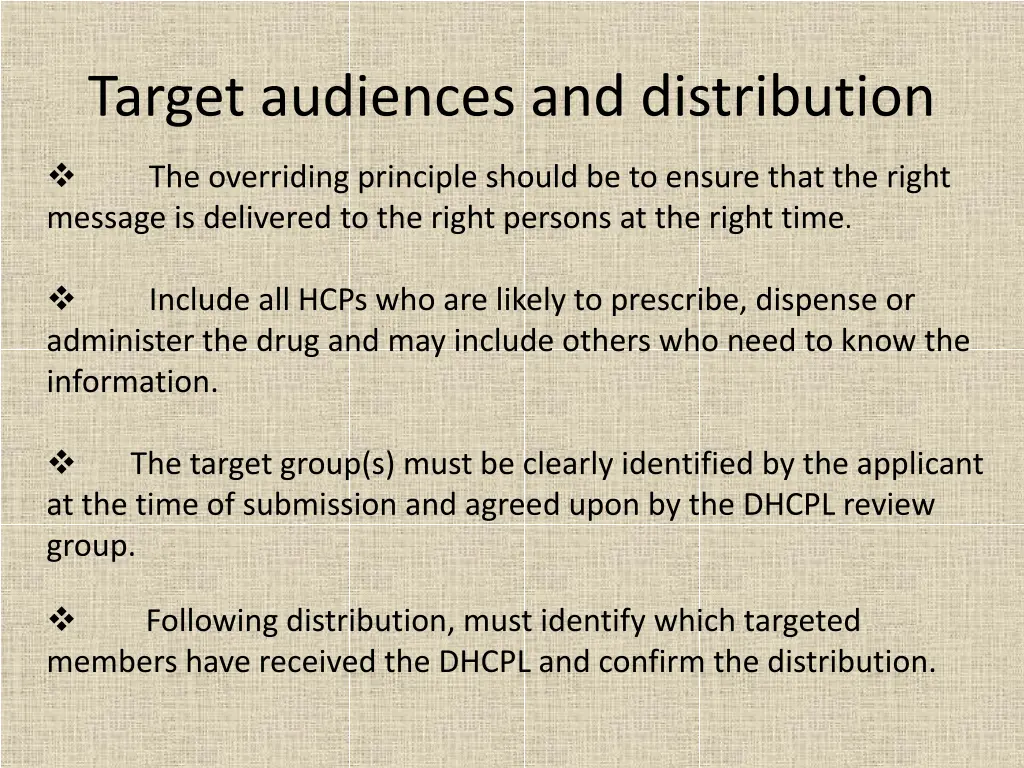 target audiences and distribution
