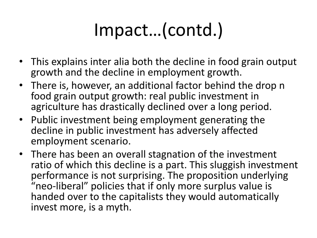 impact contd