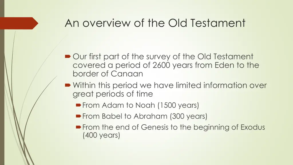 an overview of the old testament