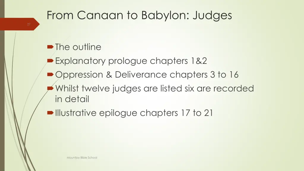 from canaan to babylon judges