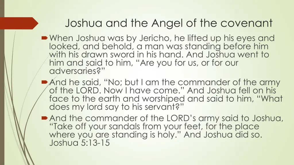 joshua and the angel of the covenant when joshua