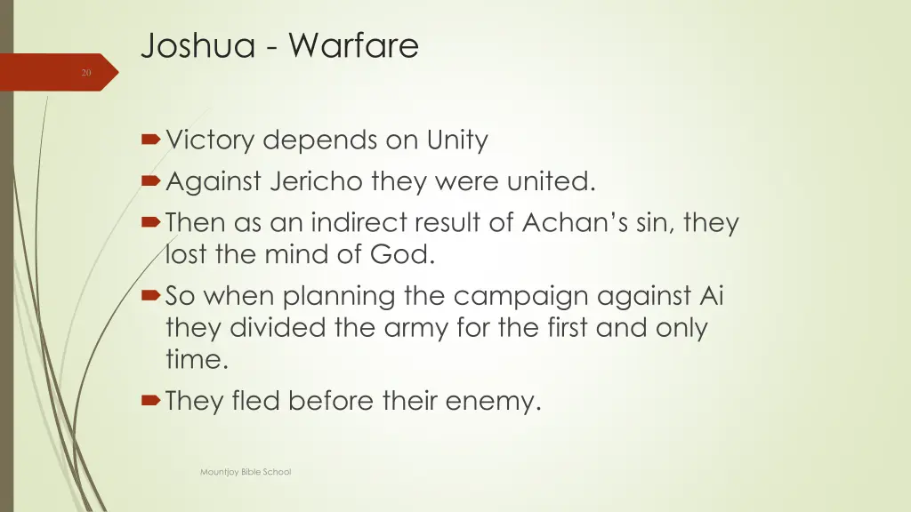 joshua warfare 3