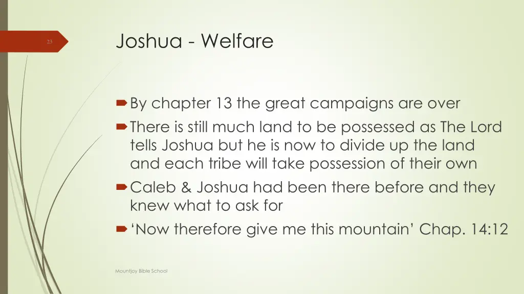 joshua welfare