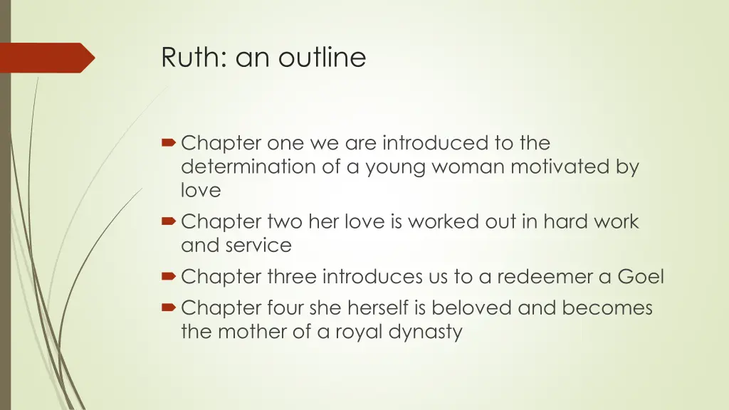 ruth an outline
