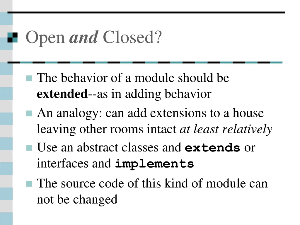 open and closed