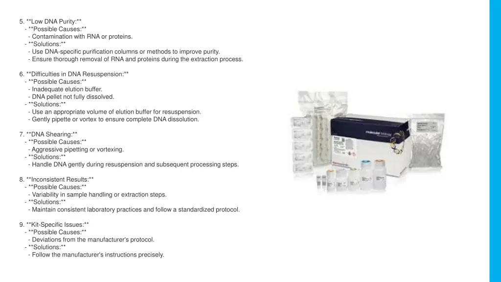 5 low dna purity possible causes contamination