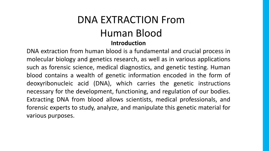 dna extraction from human blood