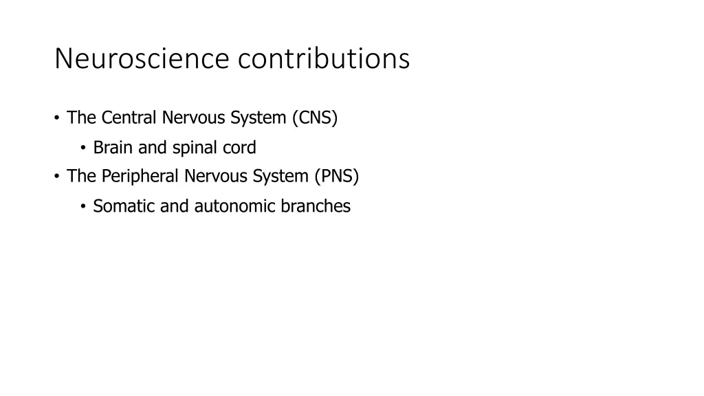 neuroscience contributions