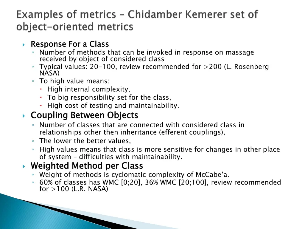 response for a class number of methods that