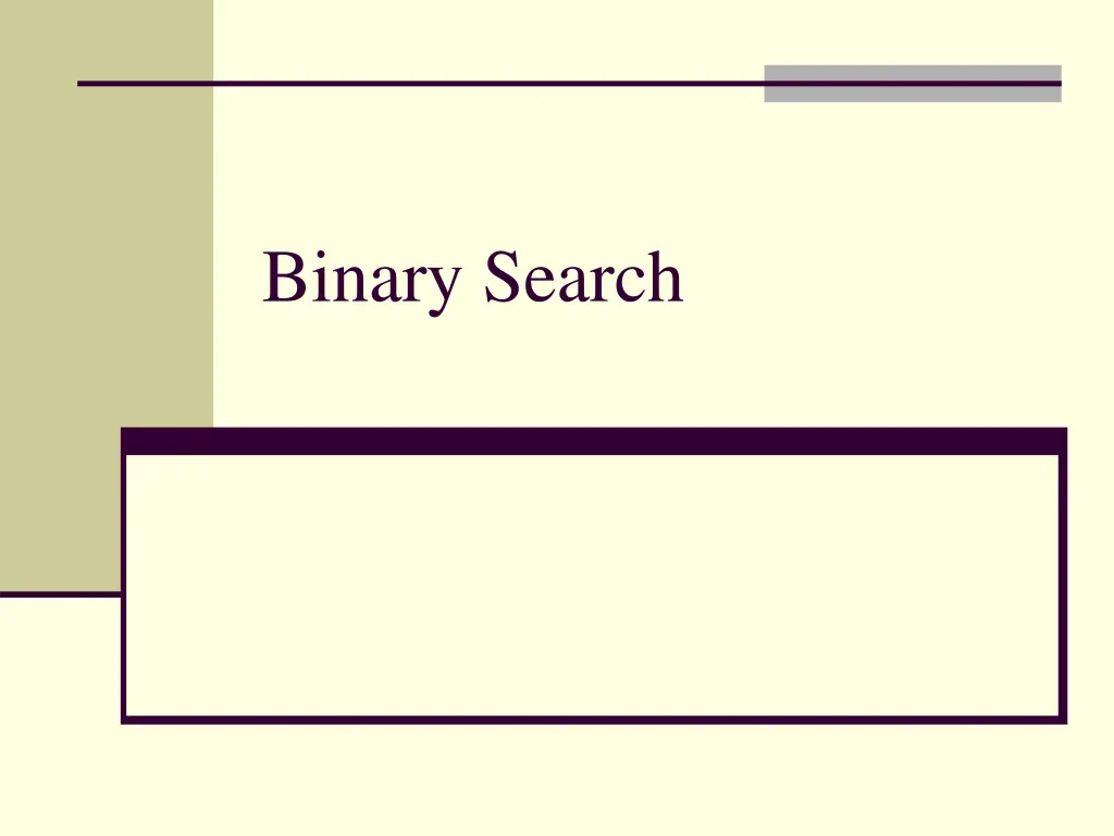 binary search