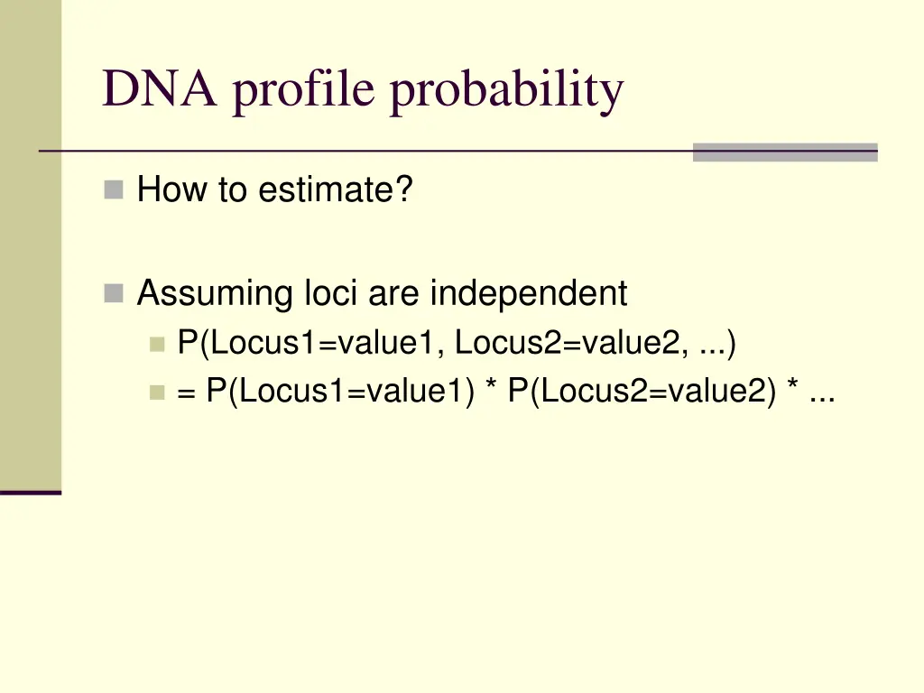 dna profile probability 1