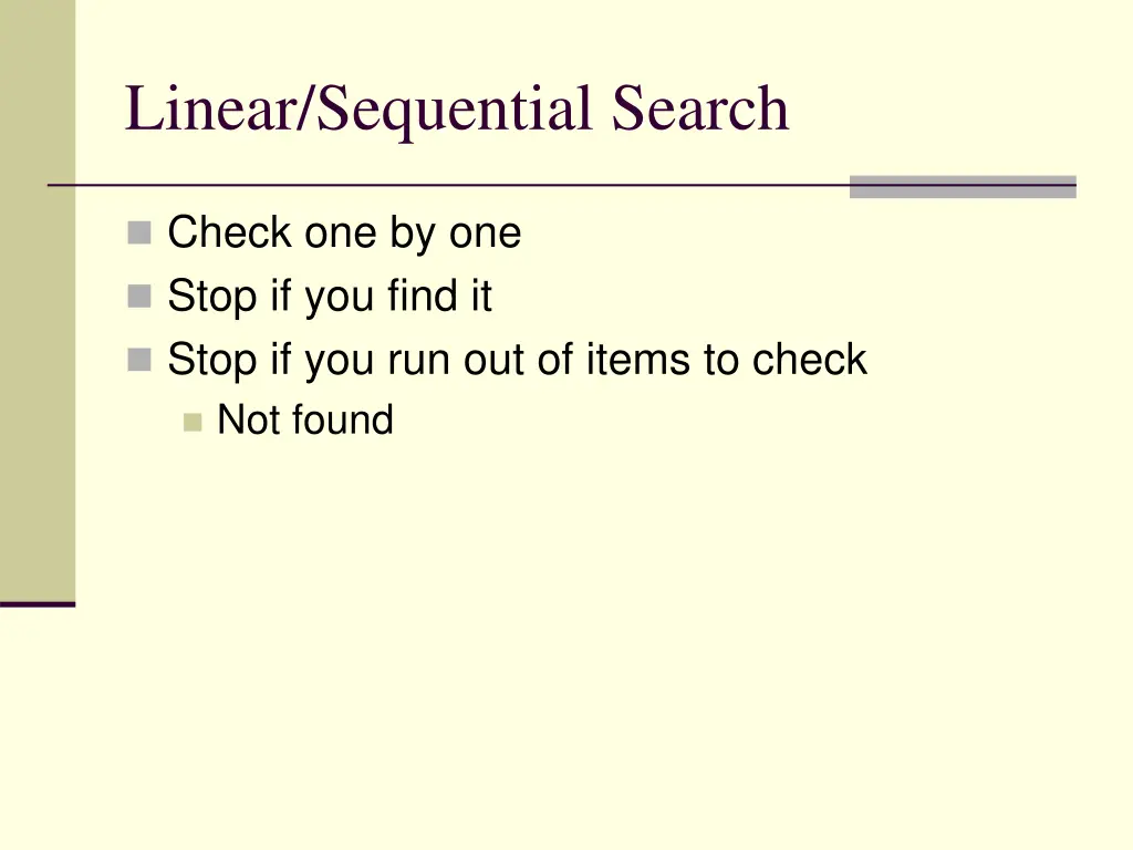 linear sequential search