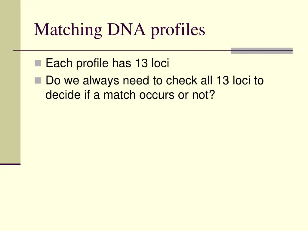 matching dna profiles