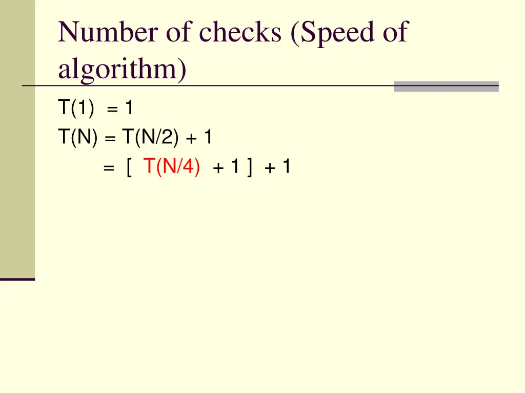 number of checks speed of algorithm 10