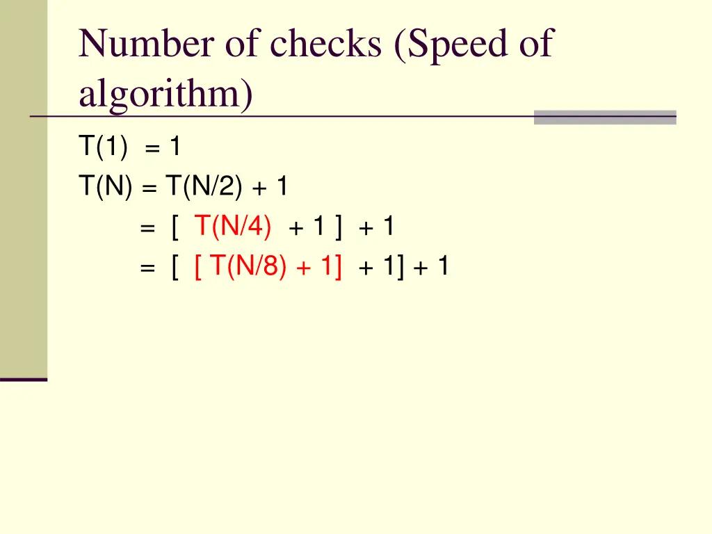 number of checks speed of algorithm 11