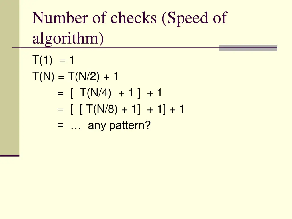 number of checks speed of algorithm 12