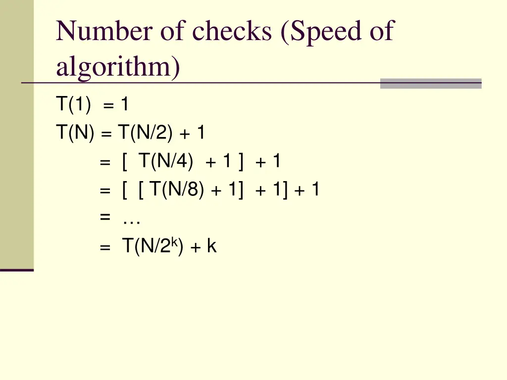 number of checks speed of algorithm 13