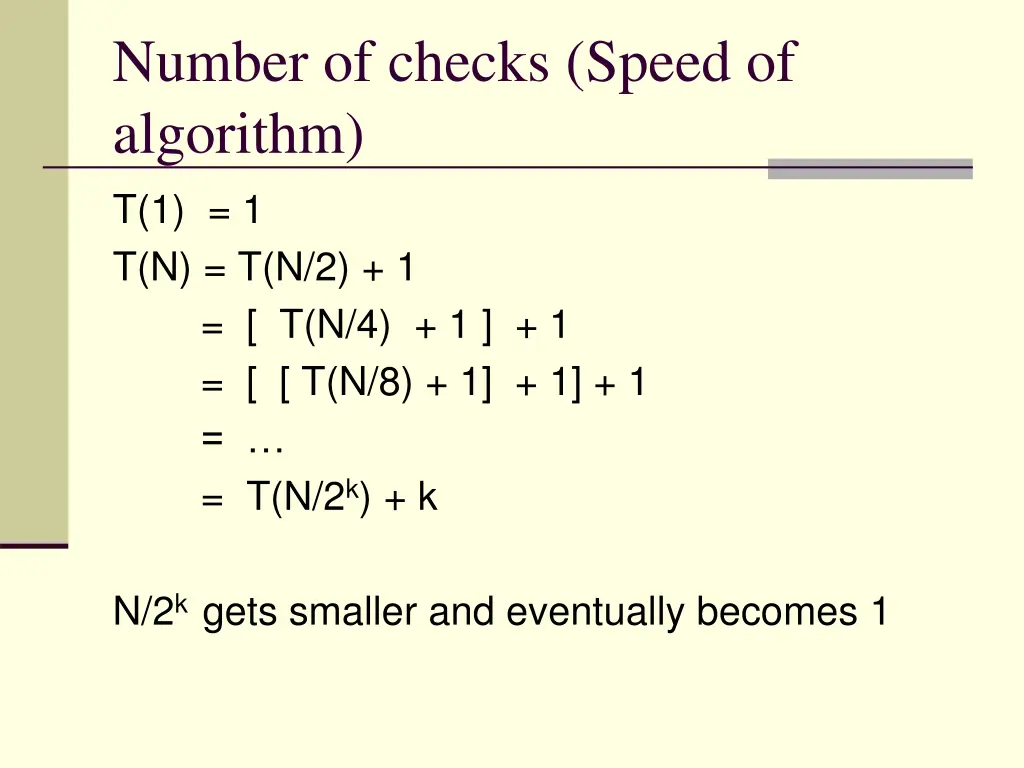 number of checks speed of algorithm 14