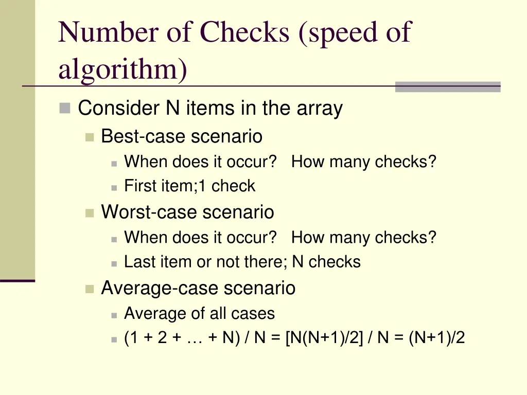 number of checks speed of algorithm 2