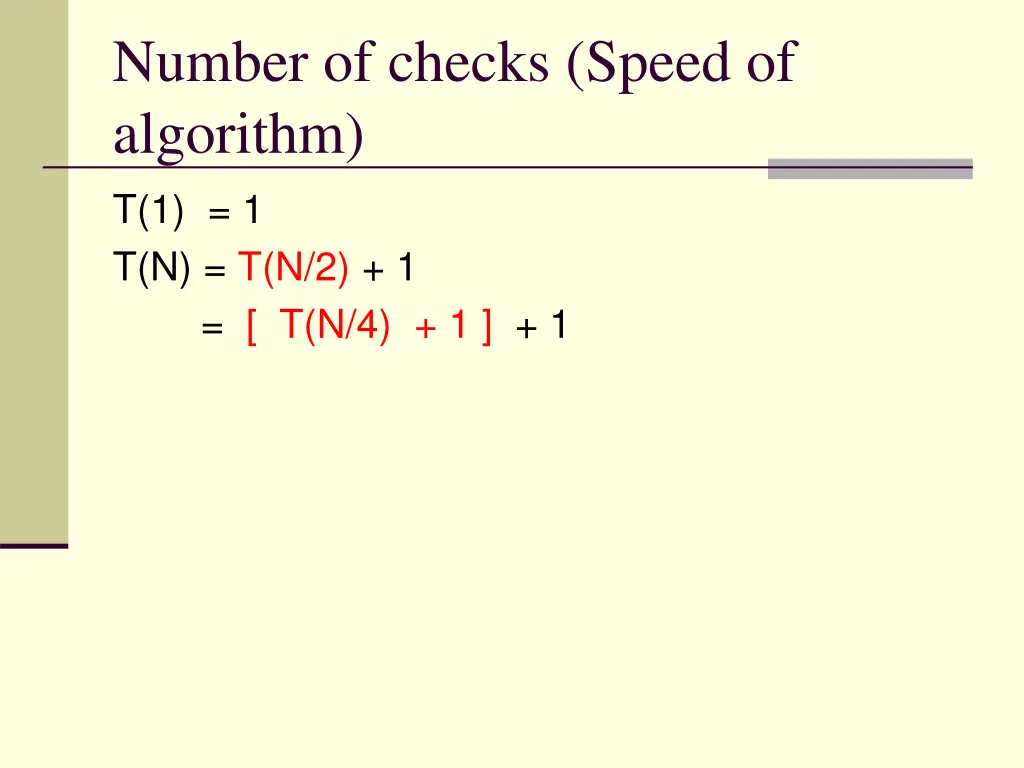 number of checks speed of algorithm 9