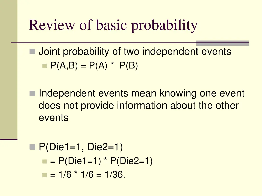review of basic probability 1