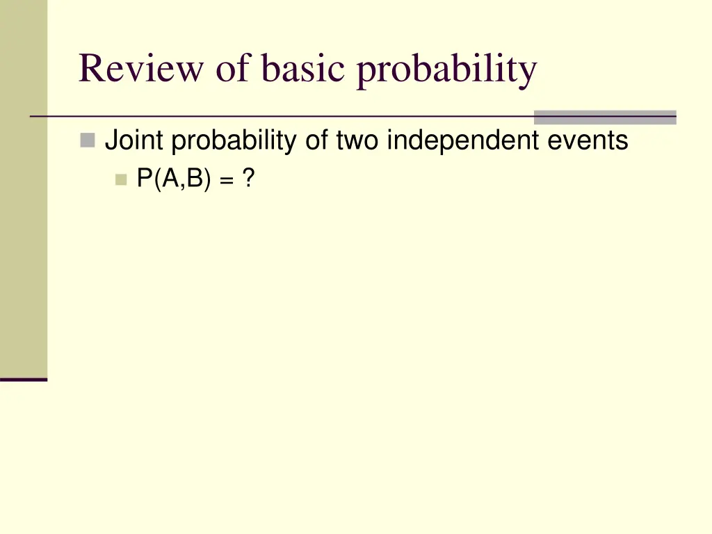 review of basic probability