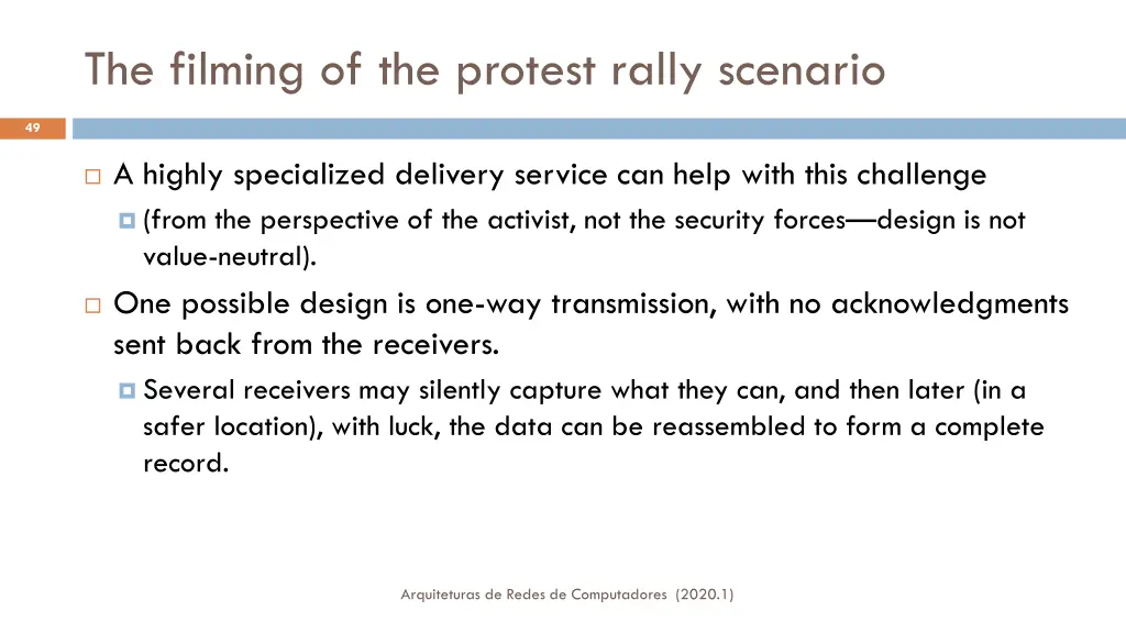 the filming of the protest rally scenario 1