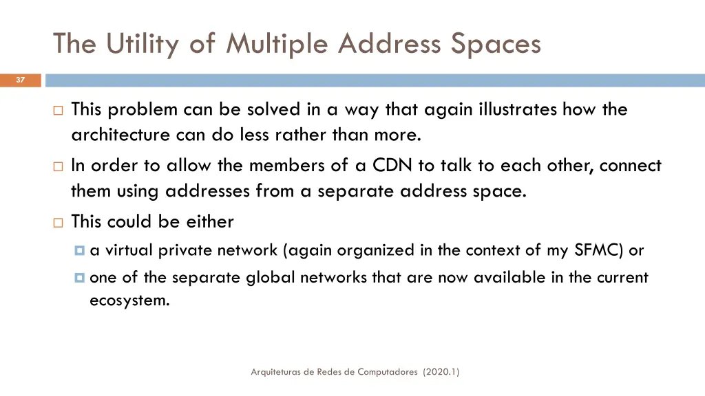 the utility of multiple address spaces 1