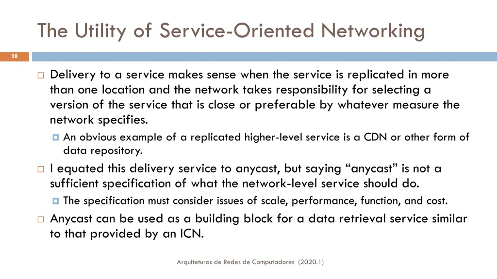 the utility of service oriented networking