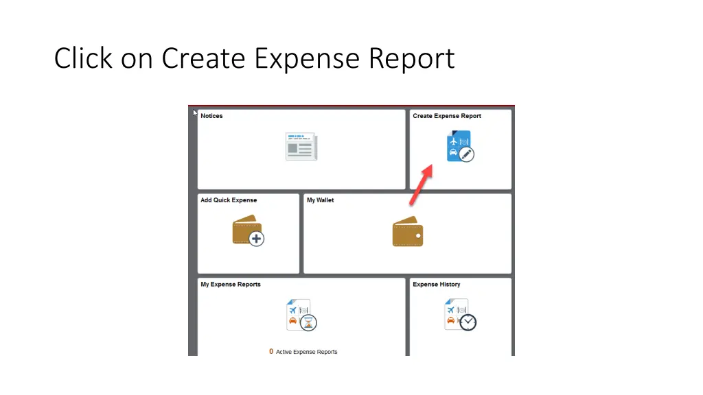 click on create expense report