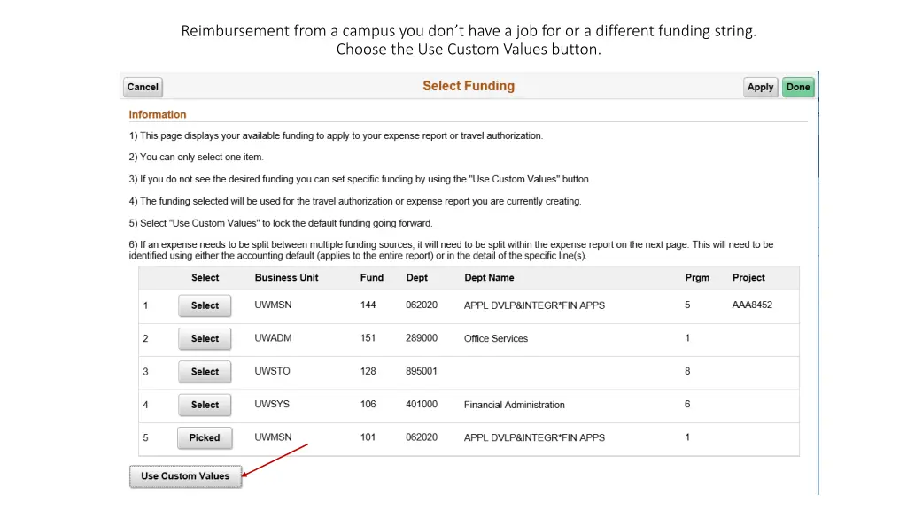 reimbursement from a campus you don t have