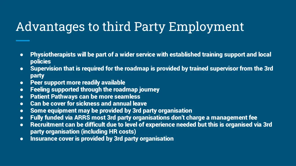 advantages to third party employment