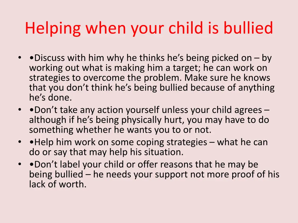 helping when your child is bullied