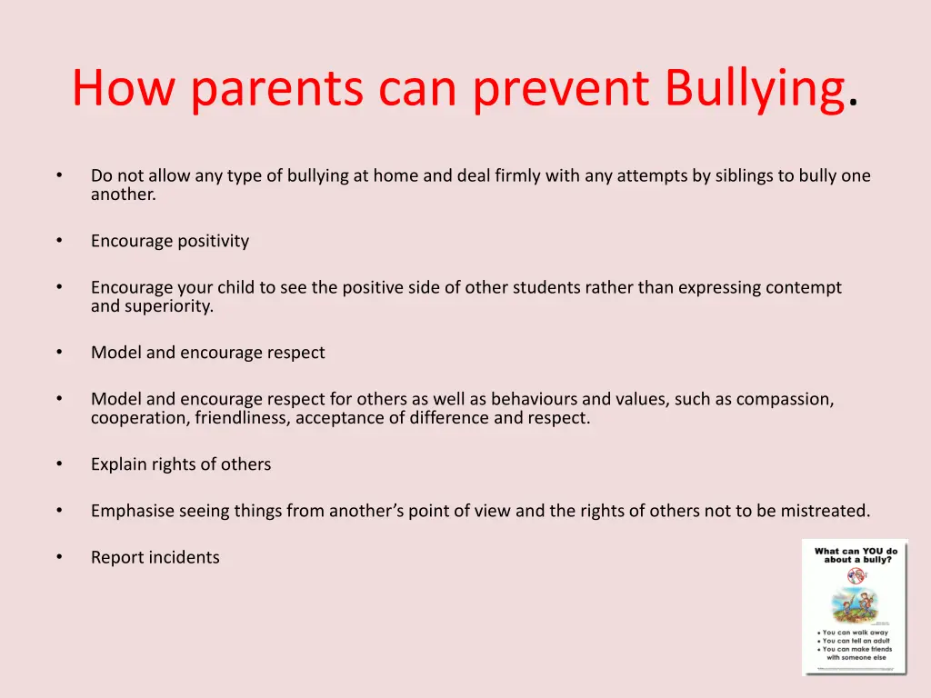 how parents can prevent bullying 1