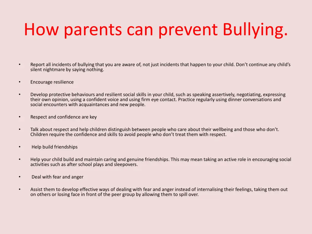 how parents can prevent bullying 2
