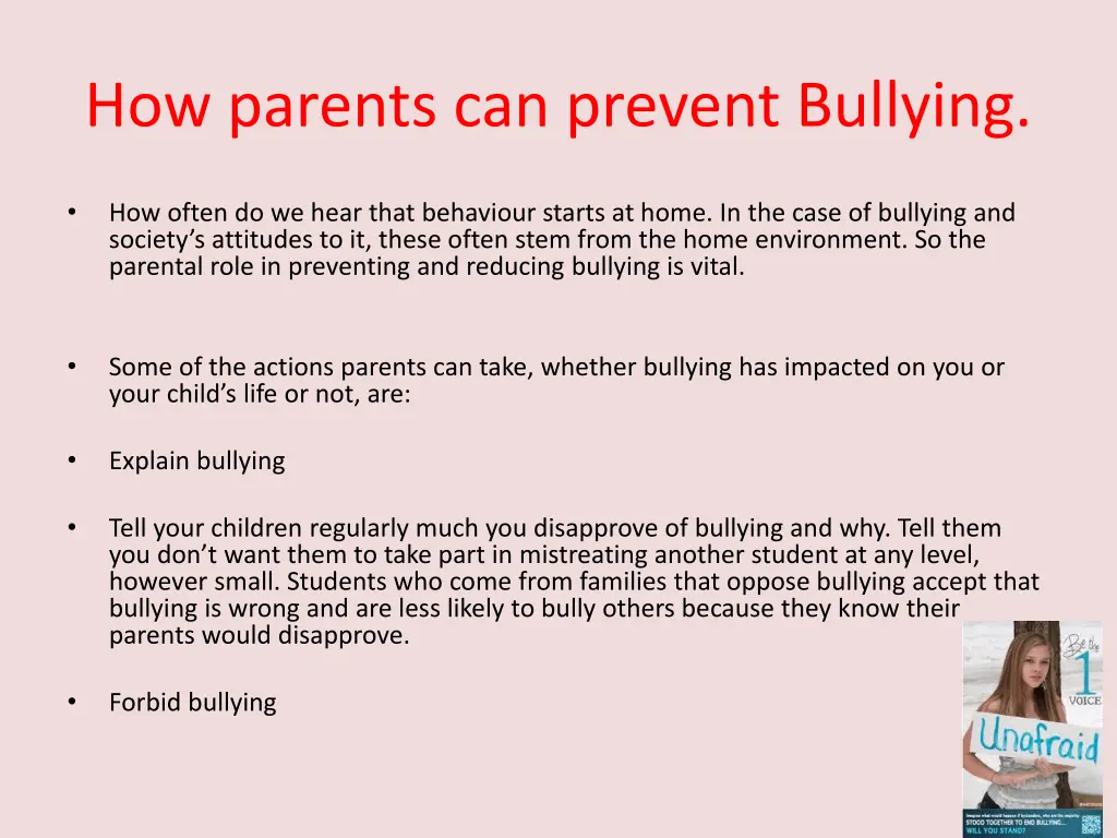 how parents can prevent bullying