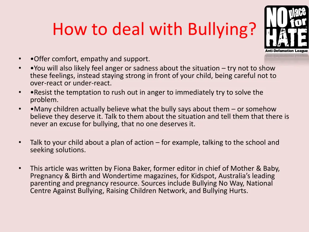 how to deal with bullying 1