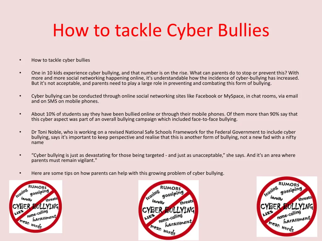 how to tackle cyber bullies