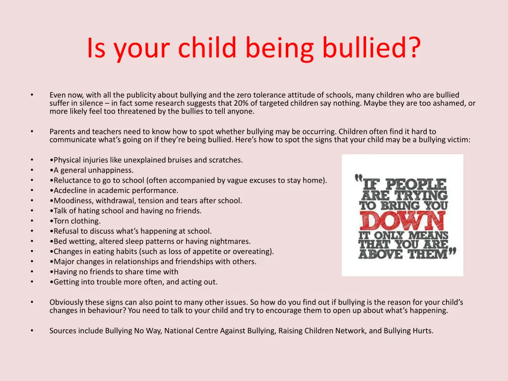 is your child being bullied