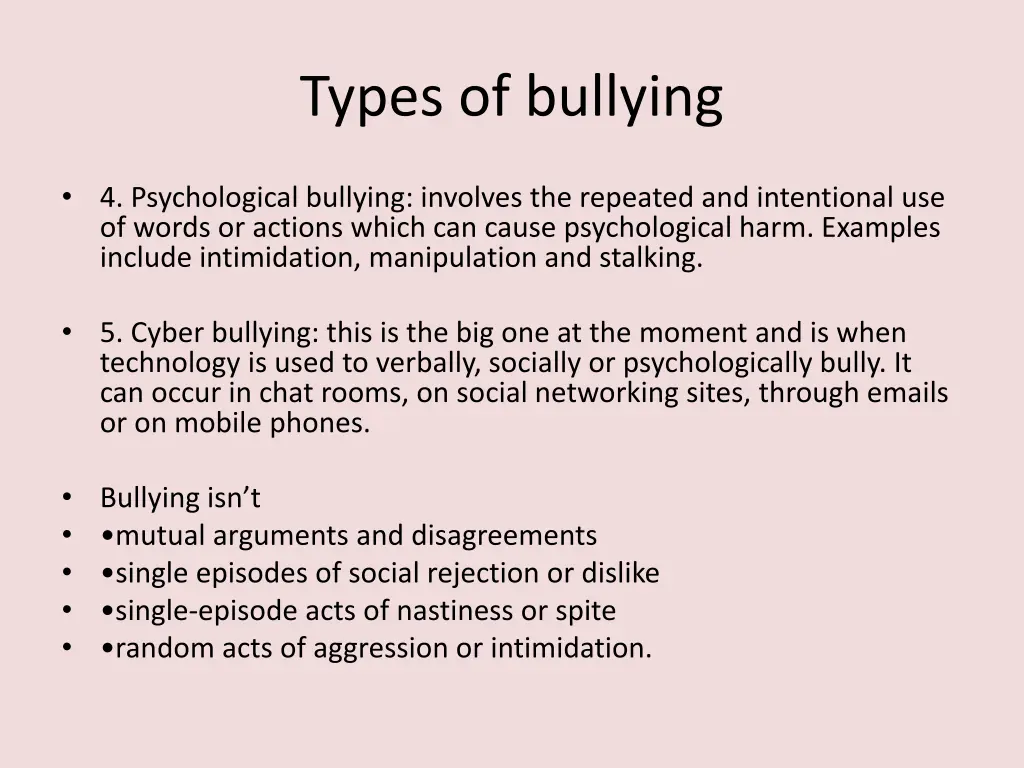 types of bullying 1
