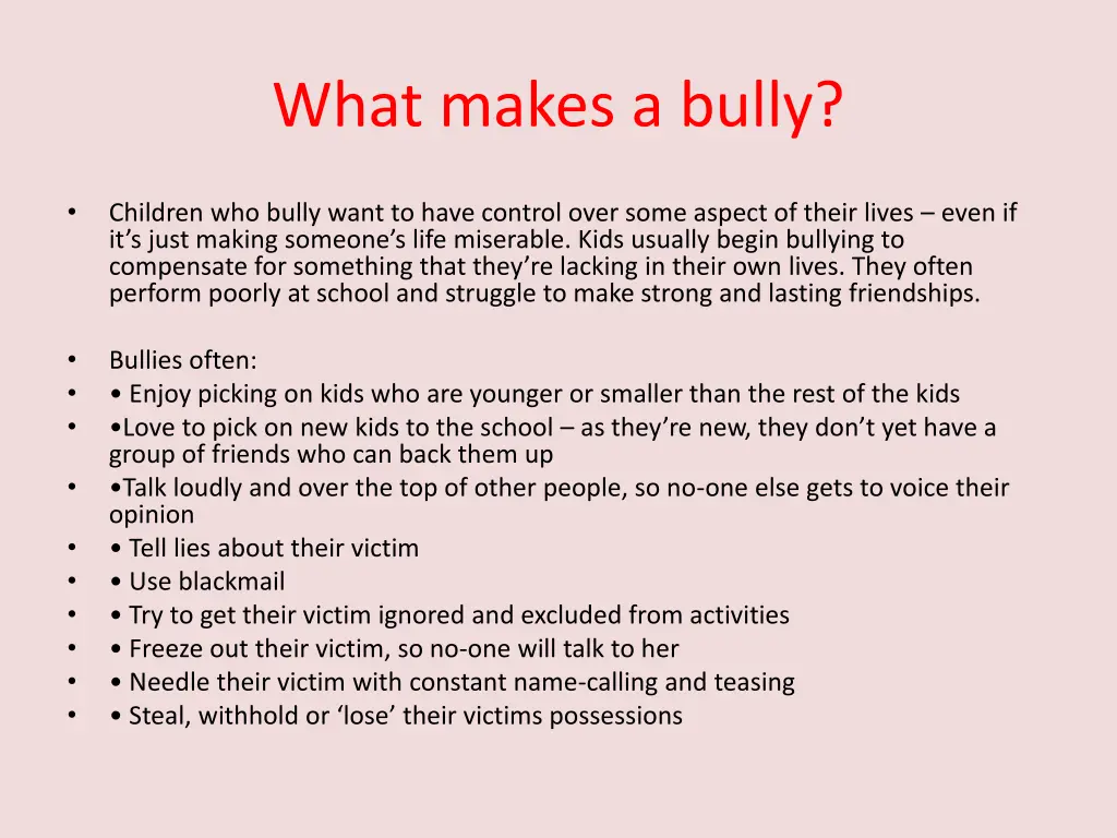 what makes a bully