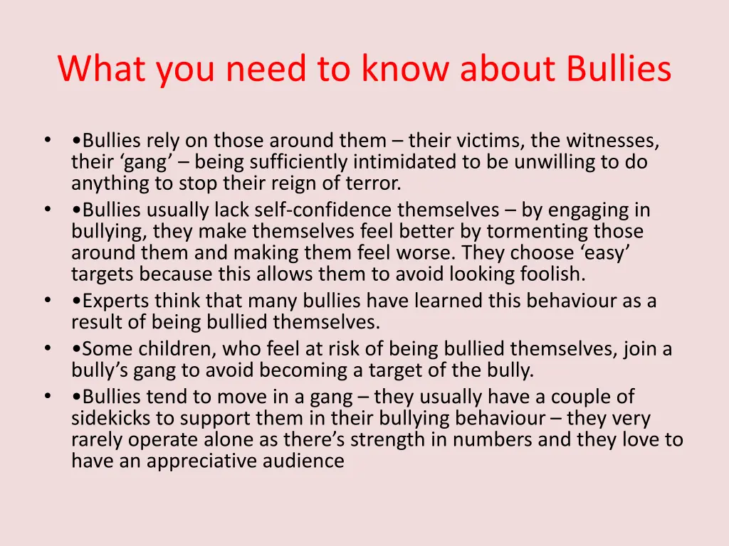 what you need to know about bullies