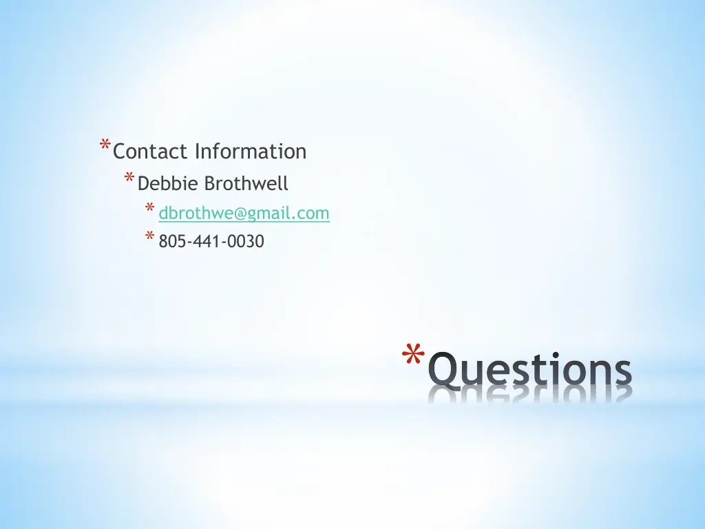 contact information debbie brothwell