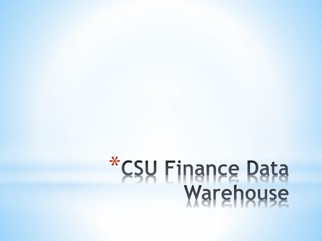 csu finance data warehouse
