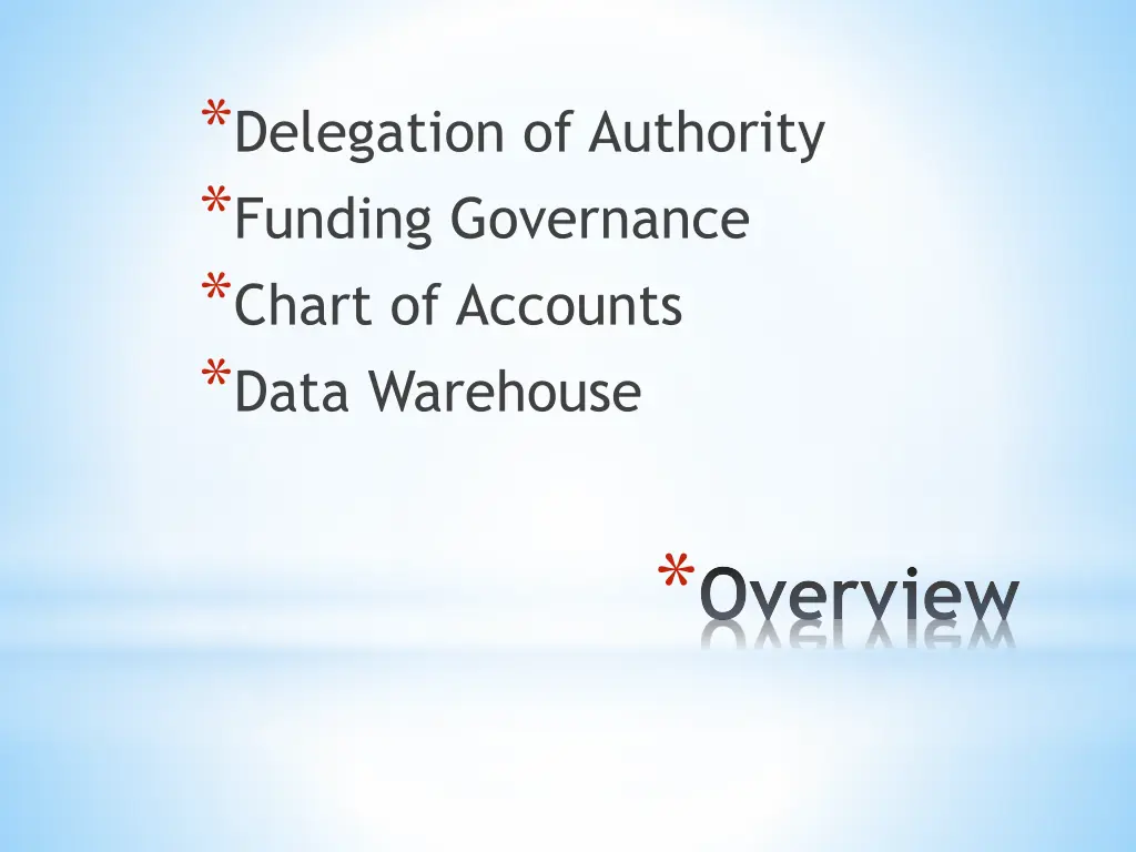 delegation of authority funding governance chart