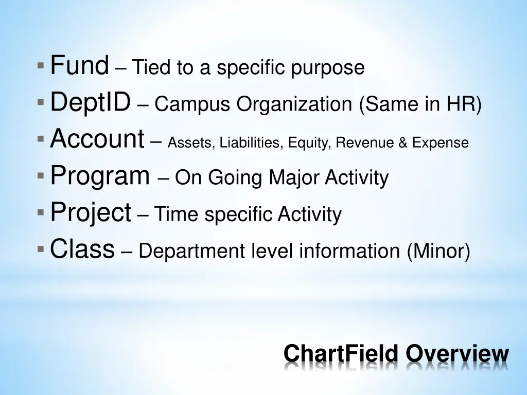 fund tied to a specific purpose deptid campus