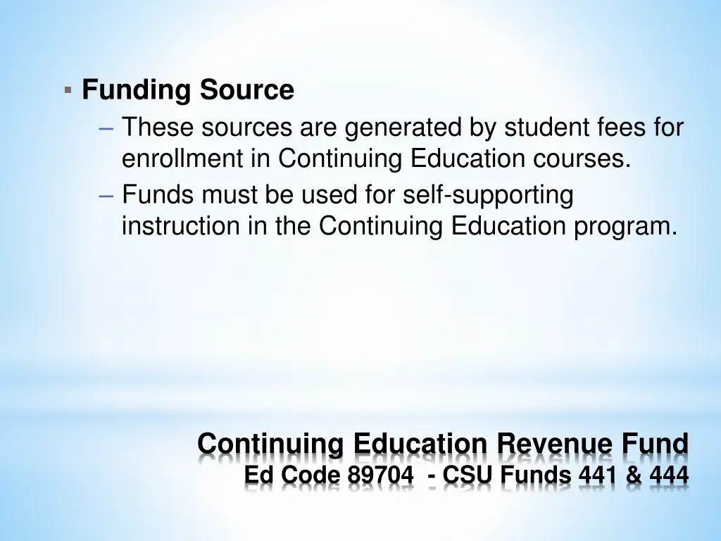 funding source these sources are generated