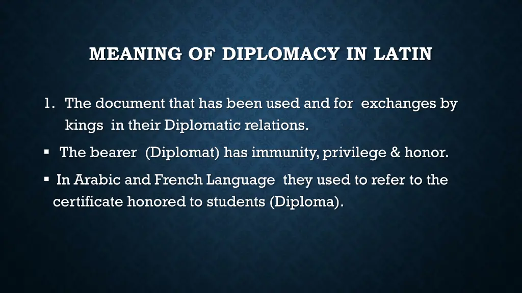 meaning of diplomacy in latin
