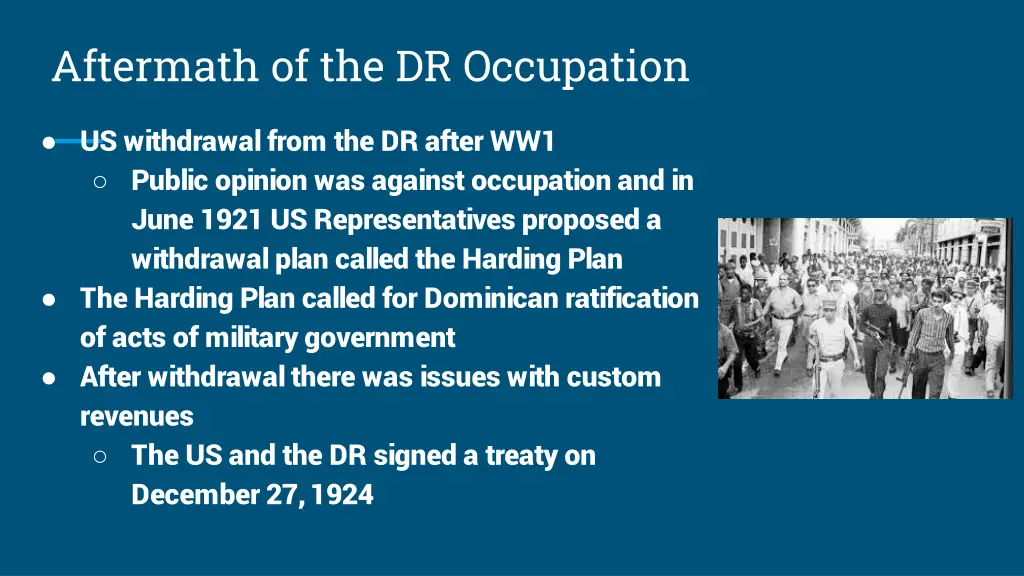 aftermath of the dr occupation
