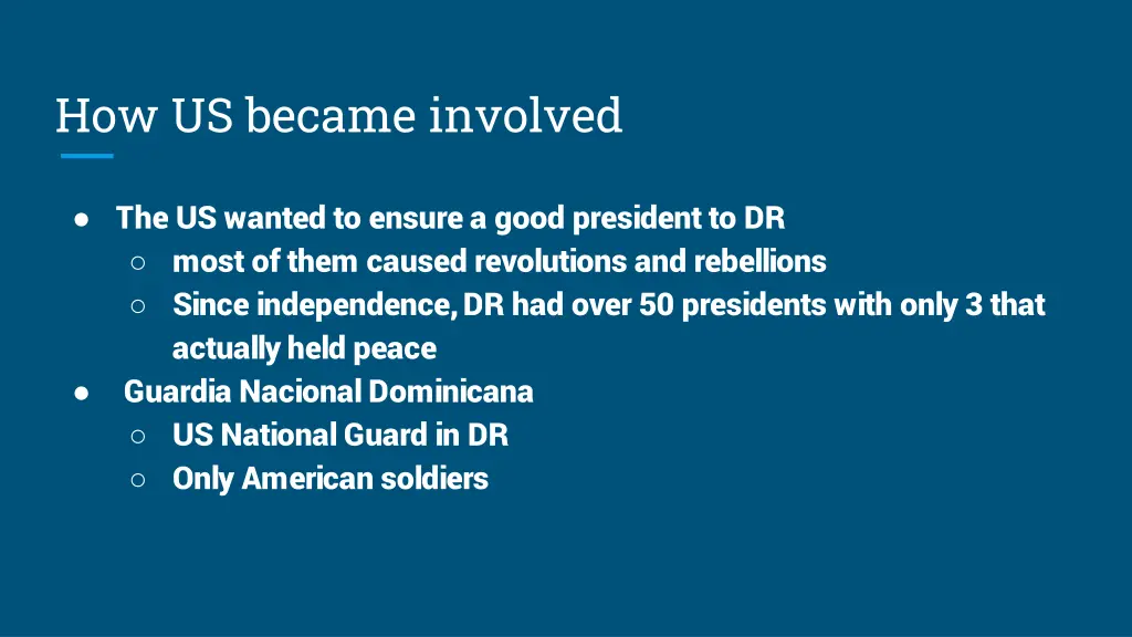 how us became involved